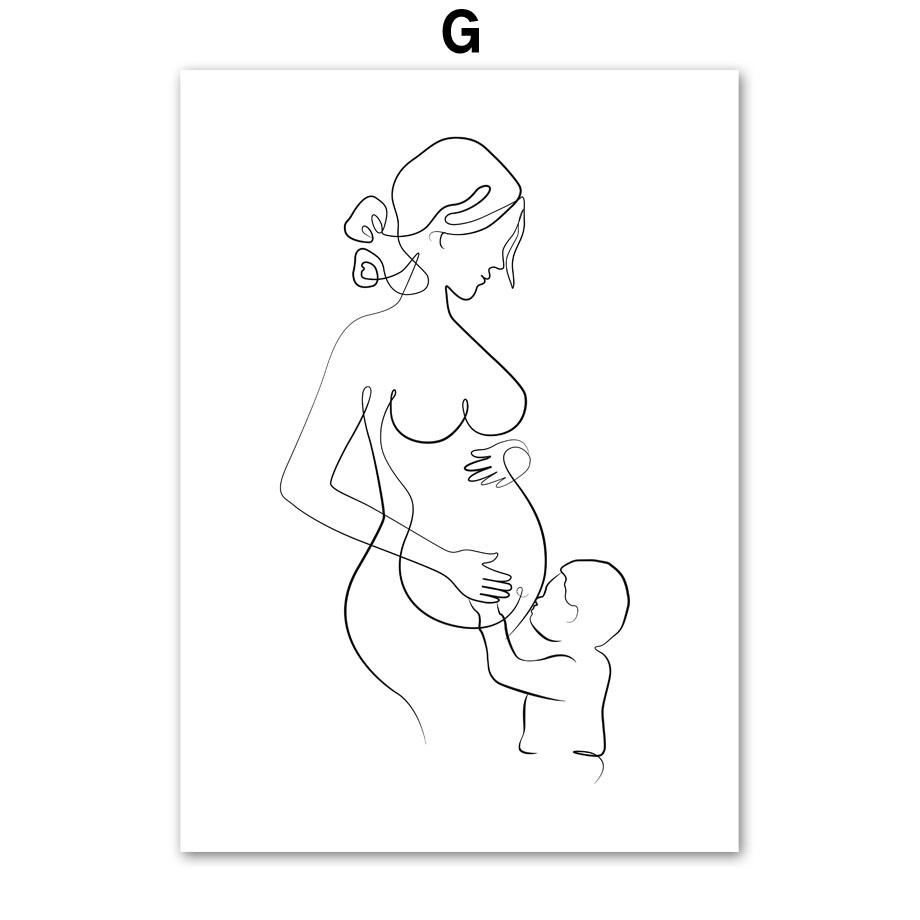 Baby Mum Dad Love Family Black White Nursery Nordic Posters And Prints Wall Art Canvas Painting Wall Pictures Kids Room Decor