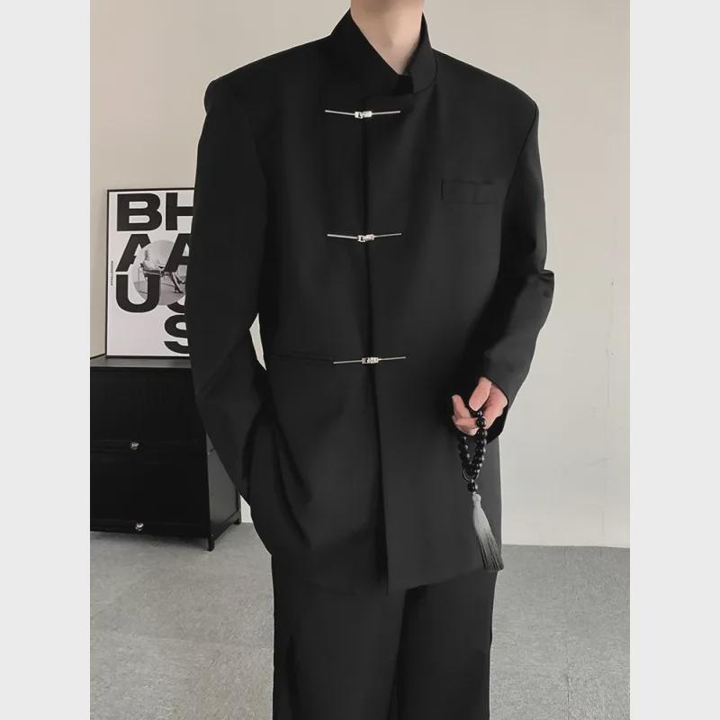 2024 Spring Chinese Zhongshan Suit: Stand Collar, Metal Buttons, Unisex Wedding/Casual Jacket