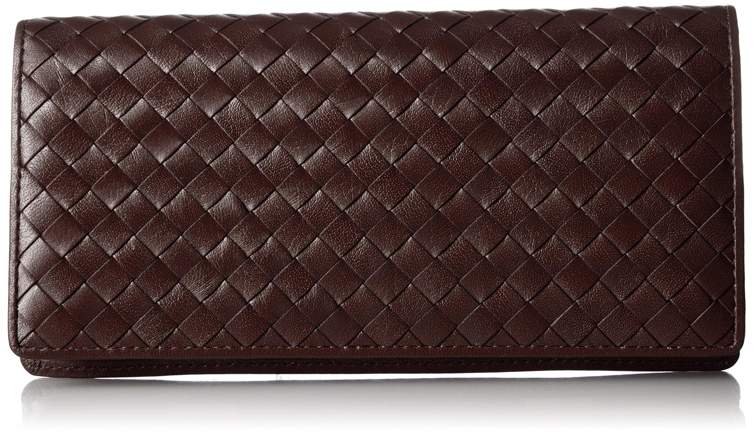 

P.I.D. Esterno Mesh Leather Long Wallet, 25224, Chocolate