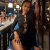 Women's Bodycon Mini Dress, Crew Neck Long Sleeve Slim Fit Dress with Cutout Details