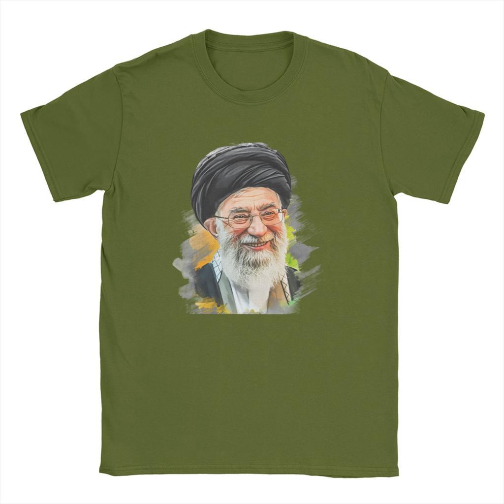SSeyyed Ali KKhamenei  TShirt Beach T Shirts Adult Pure Cotton Crew Neck Oversize Top Tees ShortSleeved Streetwear Tops