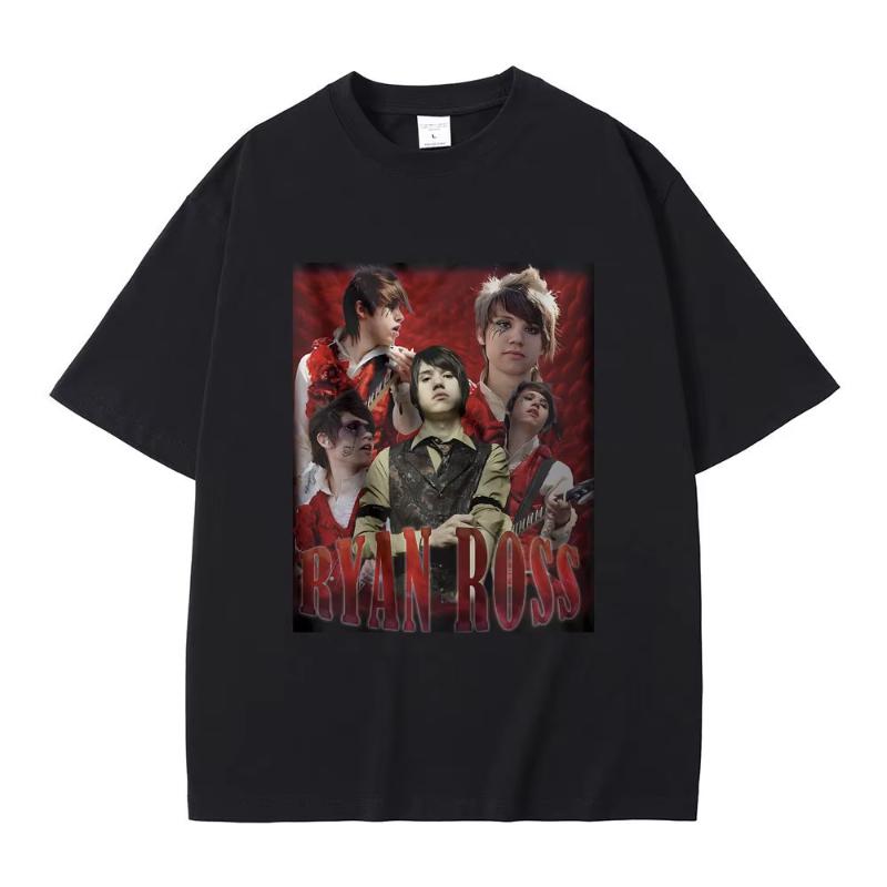 Ryan Ross Graphic Print Tshirt Unisexs Gothic Rock Oversized Short Sleeve Unisex Fashion Tshirt Unisex Women Casual Pure Cotton Tees
