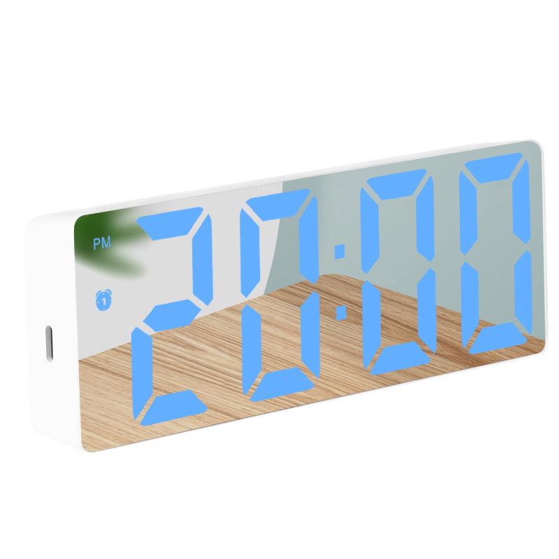 Multifunctional Voice-Controlled Digital Alarm Clock: Minimalist, Colorful Large Screen for Students & Desktops