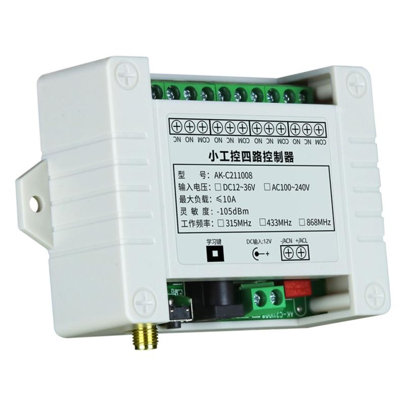 Wireless RF Remote DC12V 24V 220V 4 Annel L 433Mhz Remote Control for Garage Door  Transmitter & Receiver