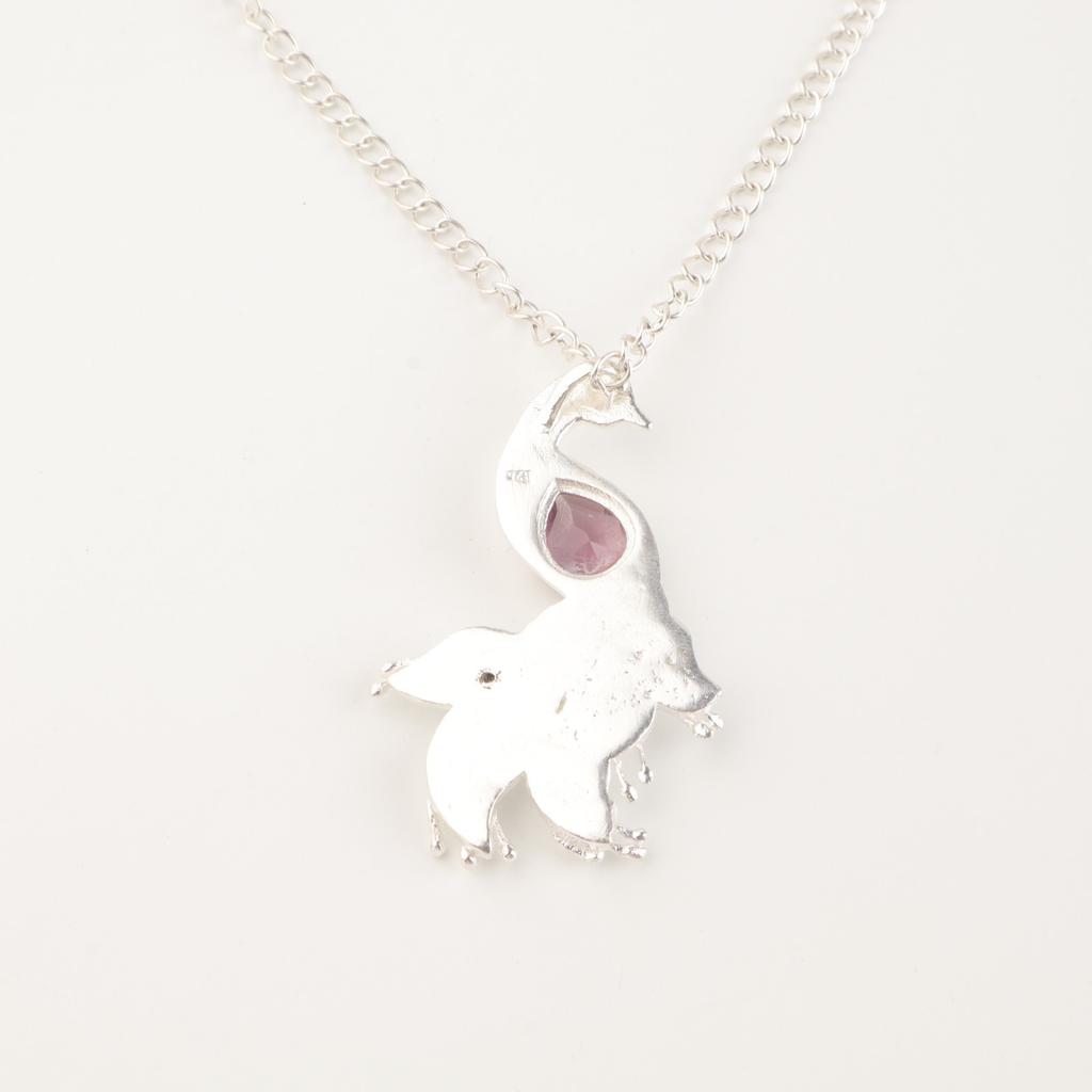 Rhodolite Gemstone 925 Sterling Silver Jewelry Handcrafted Pendant 2" Women Gift CP-21-14