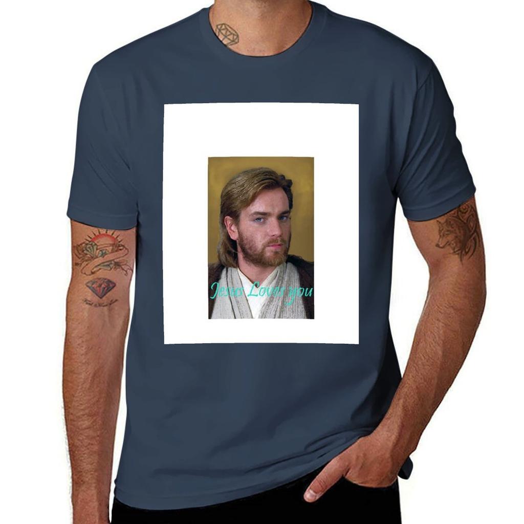 Space Jesus Loves You Ewan Mcgregor Tshirt Daily Wear Print Tshirt