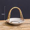 Creative Ceramic Dish Portable Basket Hotel Special Dish Restaurant Ceramic Dish Table Decoration Round Tray Creative Tableware