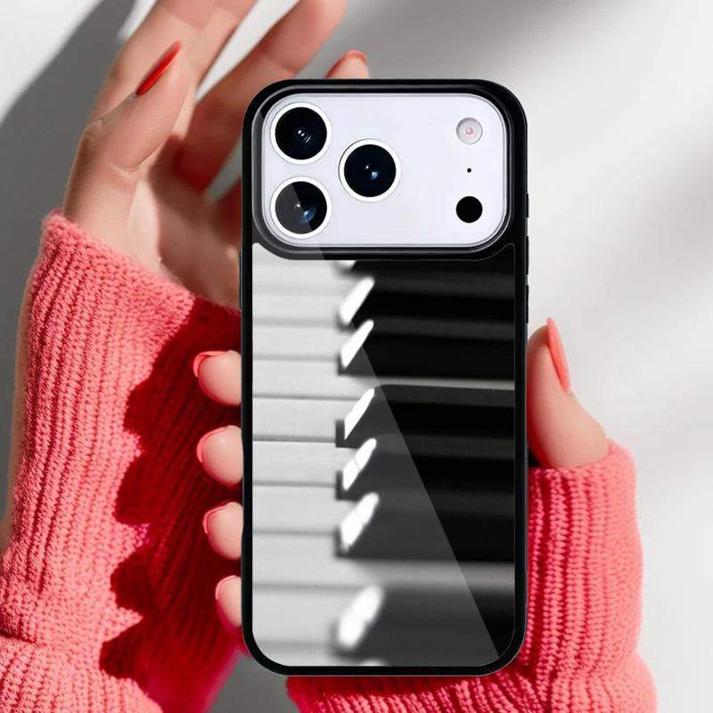 Piano Keys Musical Phone Case for iPhone 17 Air 16e 15 14 13 Pro Max Back Cover for 12 11 Pro Coque