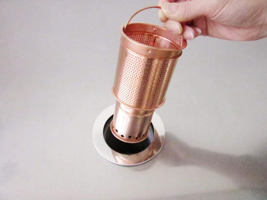 Slim Copper Basket Sano Kiko Sink Copper Basket Set for Mini Kitchens and Compact Kitchens Garbage Collection