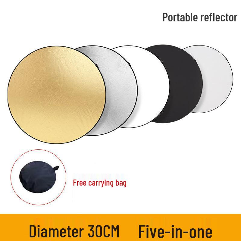 Foldable 5-in-1 Reflector & Photo Fill Light for Photography and Live Streaming