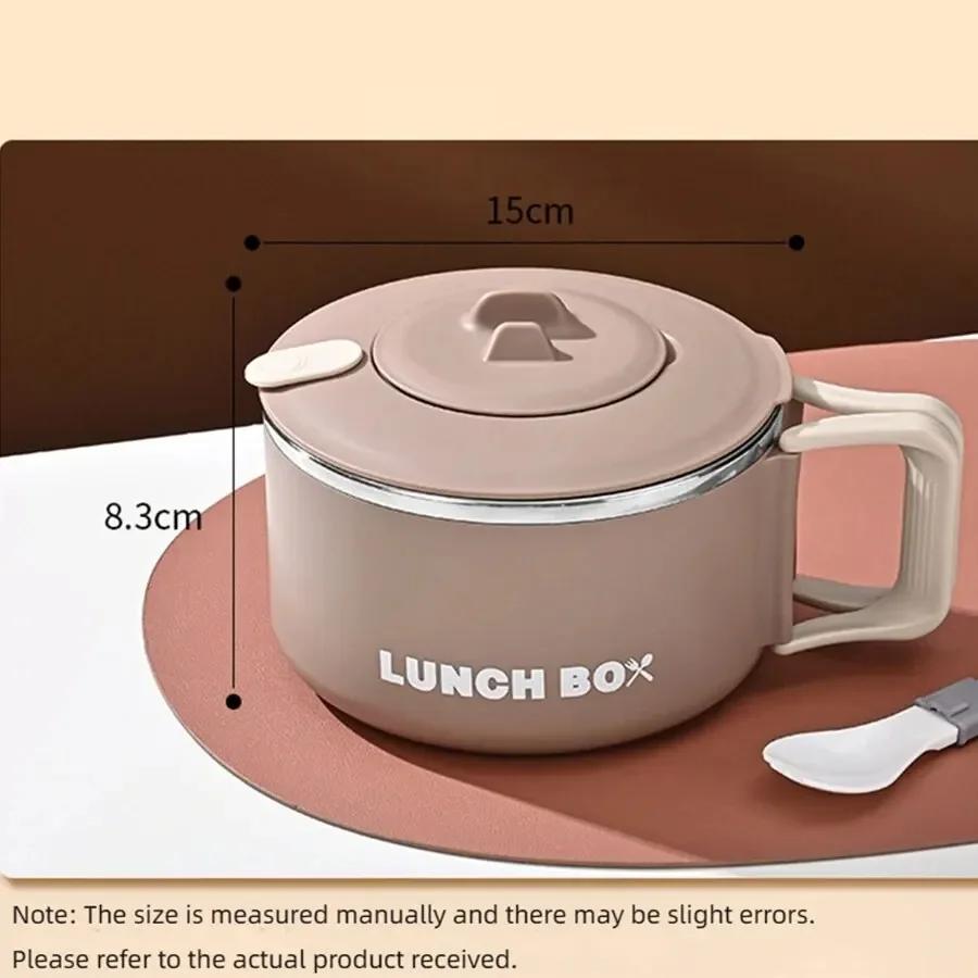 Nerezová ocel 304, krabička na oběd, miska na nudle s víkem, s možností odkapávání, ohřívání v mikrovlnné troubě, lehká s rukojetí