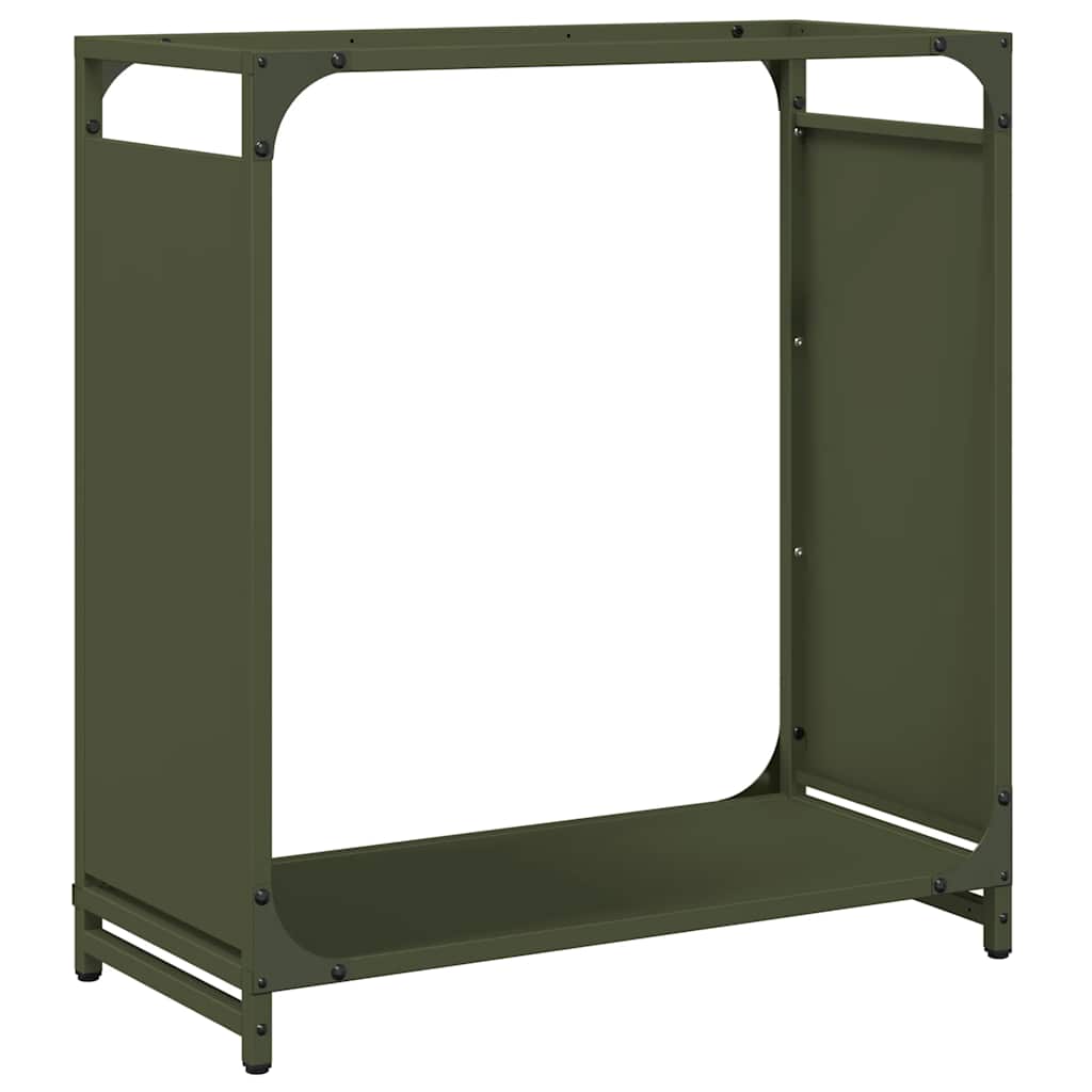 Firewood Rack Olive Green 60 x 28 x 65 cm Cold Rolled Steel