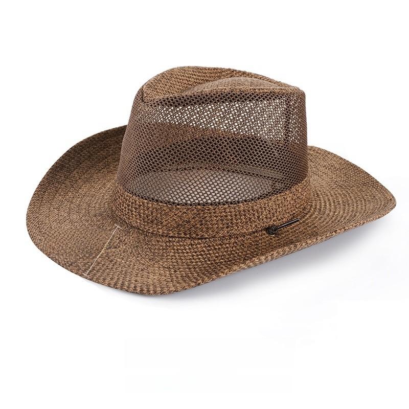 Casual Summer Sun Hat For Men With Wide Brim And Breathable Straw Material For Outdoor Fishing And Sun Protection