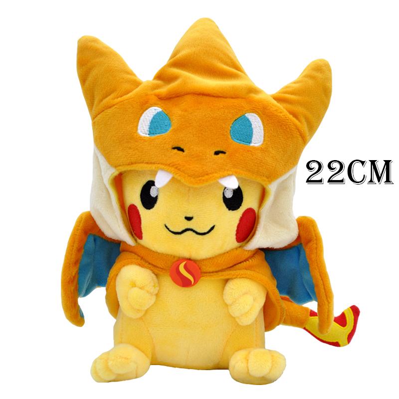 Pikachu Cosplay Cos Eevee Plush Toys Pikachu Peluche Garchomp Tyranitar Lucario Rayquaza Morpeko Gengar Plushies Stuffed Doll