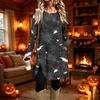 Women's Fashion Casual Printed Long Sleeve Round Neck Dress