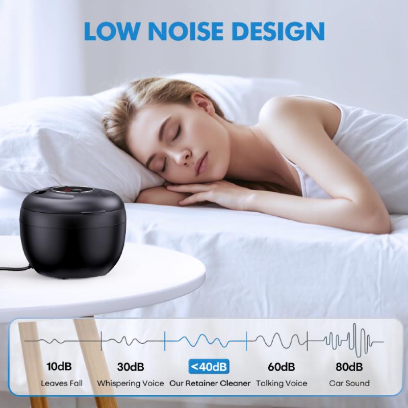 2-in-1 Ultrasonic Denture Cleaner 4 UV Lamps 45kHz 4 Cleaning Modes Digital Display for Household Use Mouthguards Retainers