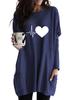 Women's Sweatshirt Women's Long Tunic with Pockets Loose Fit Fashion Printed Logn Sleeve Top