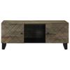  Coffee Table, Black, 100x54x40 Cm, Solid Mango Wood
