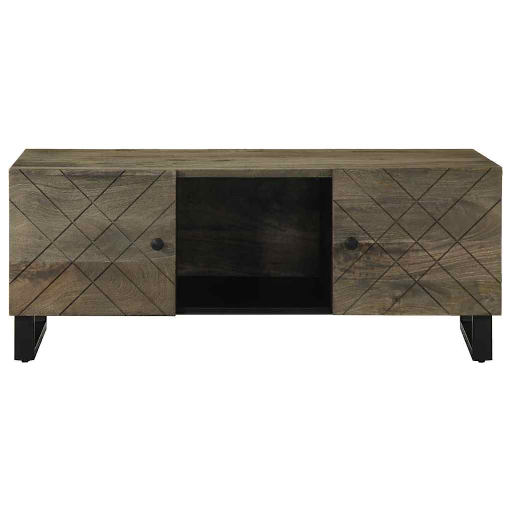  Coffee Table, Black, 100x54x40 Cm, Solid Mango Wood