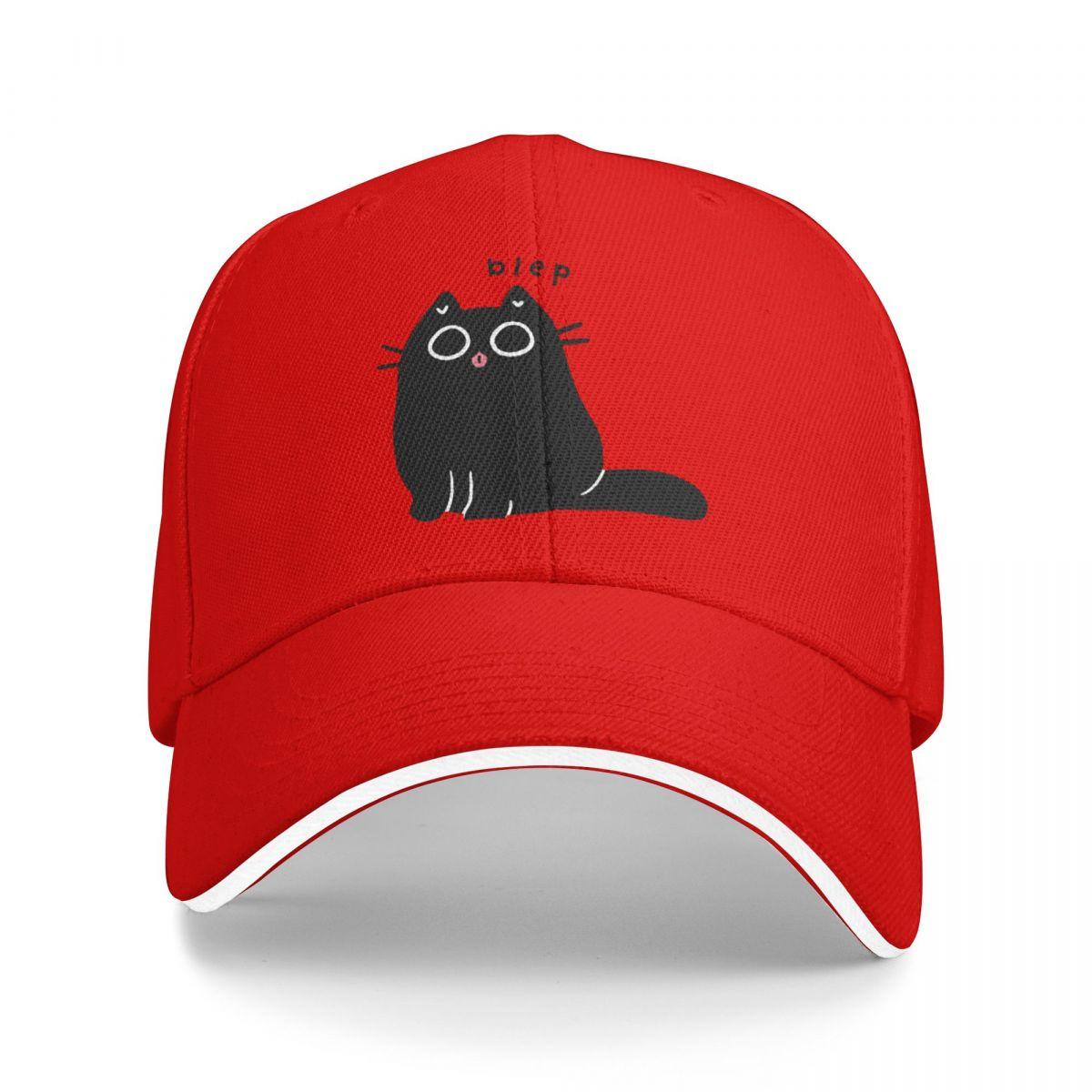 Blep Black Cat with Tongue Sticking Out Baseball Cap Snap Back Hat beach hat Wild Ball Hat Hats For Women Mens