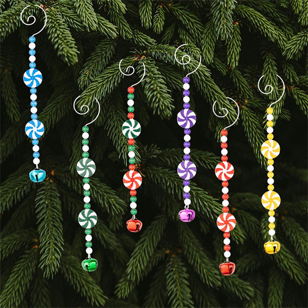 Christmas Decorations Curly Bell Candy Bar Red And Beads