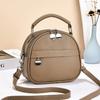 Pu Leather Small Round Crossbody Bag For Casual Travel Women