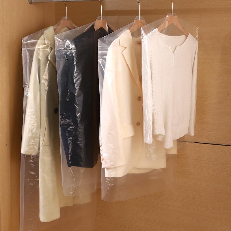 15pc Garment Dust Cover Bags 60x130cm Clear Plastic Clothes Storage Protector Sleeves 6 Mil Thickness for Wardrobe Closet Organization