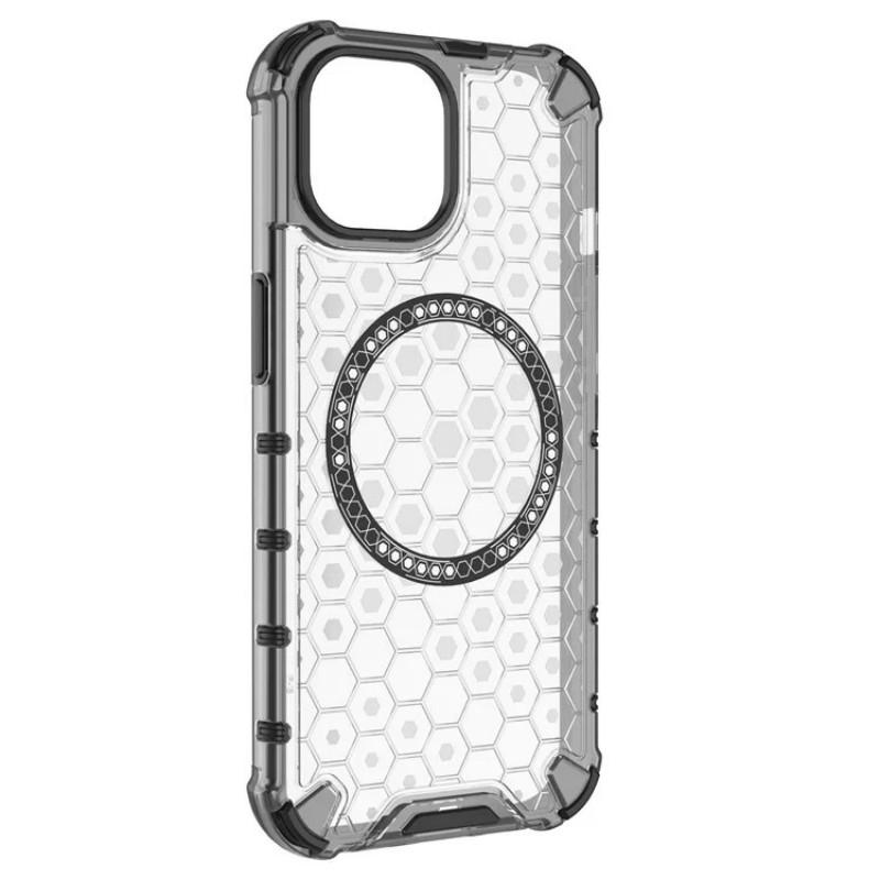 For iPhone 13 6.1 inch Phone Case Compatible with MagSafe WANLONFENG FC Series with Tempered Glass (Big Lens Hole)