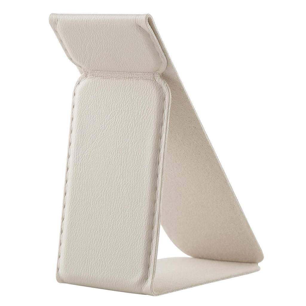 Support de téléphone adhésif compact en cuir - Pliable, Couleur unie, Ajustement universel