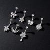 1Pcs Butterfly-shaped stainless steel  belly button stud and belly button ring for abdominal piercing jewelry