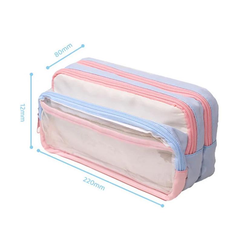 Large Capacity Pencil Case Itabag Cosmetic Bag Ita Bag Pouch Solid Color Storage Bag Stationery Storage Bag