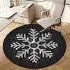 Snowflake Round Office Chair Mat Carpet Rug Nonslip Area Rug For Office Room Living Room Bedroom Home Decor