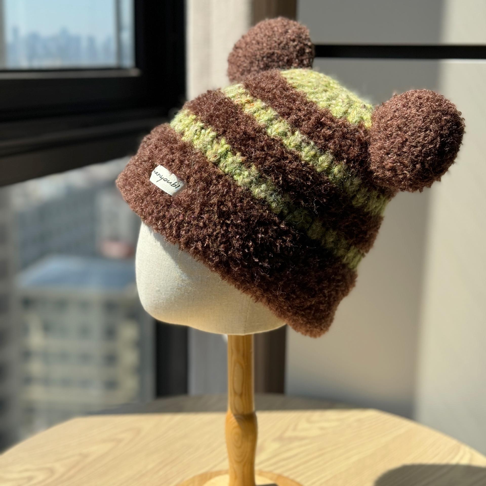 

Winter Knitted Hat for Women Autumn and Winter Cold Hat Warm Women s Plus Velvet Ear Protection Casual and Cold Protection one size