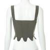 Women's Summer Lace-Up Fishbone Waist Cincher Sleeveless Slim Top - European & American Style