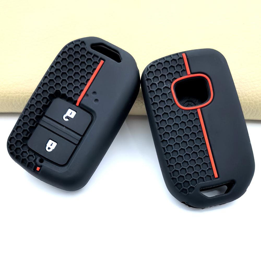 Silicone Remote Car Key Case For Honda Fit Gp5 Shuttle Gp8 Jade Vezel City Civic Jazz Brv 2 Buttons Key Cover Car Accessories