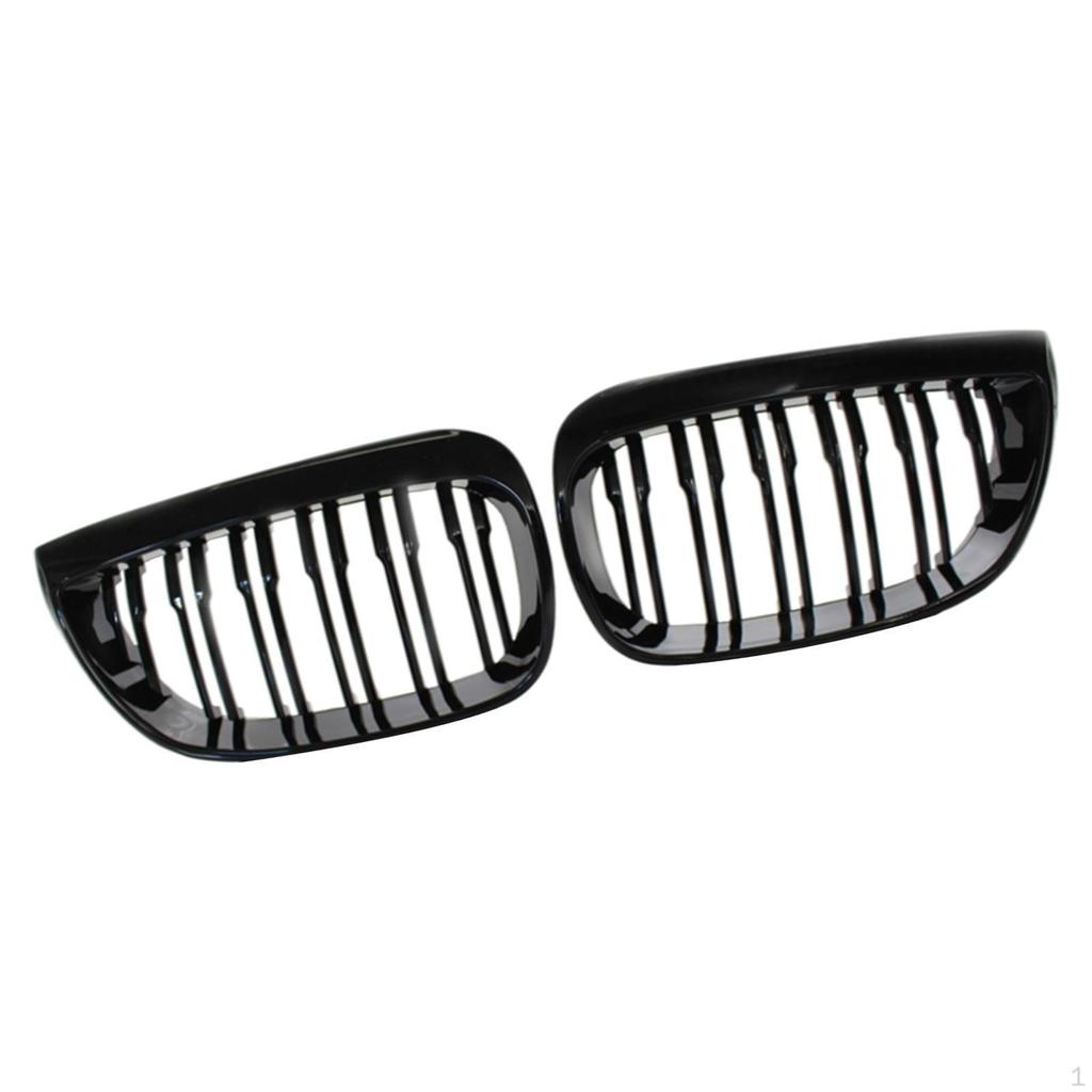 1 Pair Front Kidney Grille Mesh Grill Fit for of series E81 2004-07 51137127227 51137077129
