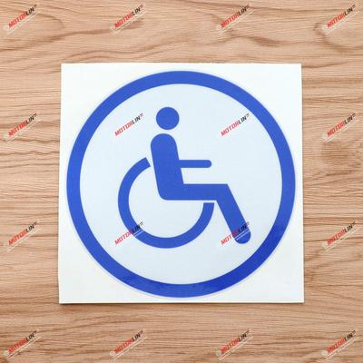 1pc 6" Reflective Blue Disabled Wheelchair Mark Decal Bumper Sticker Car Vinyl