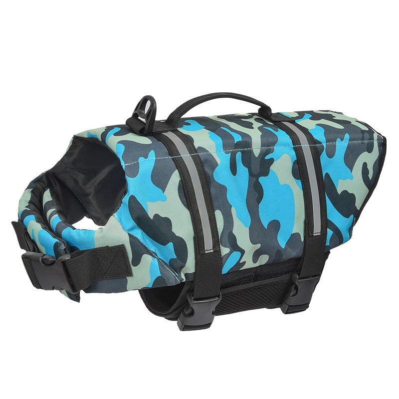 Dog Life Jacket with Reflective Stripe Adjustable High Flotation Dog Life Vest Ripstop Dog Lifesaver Pet Life Preserver Swimsuit