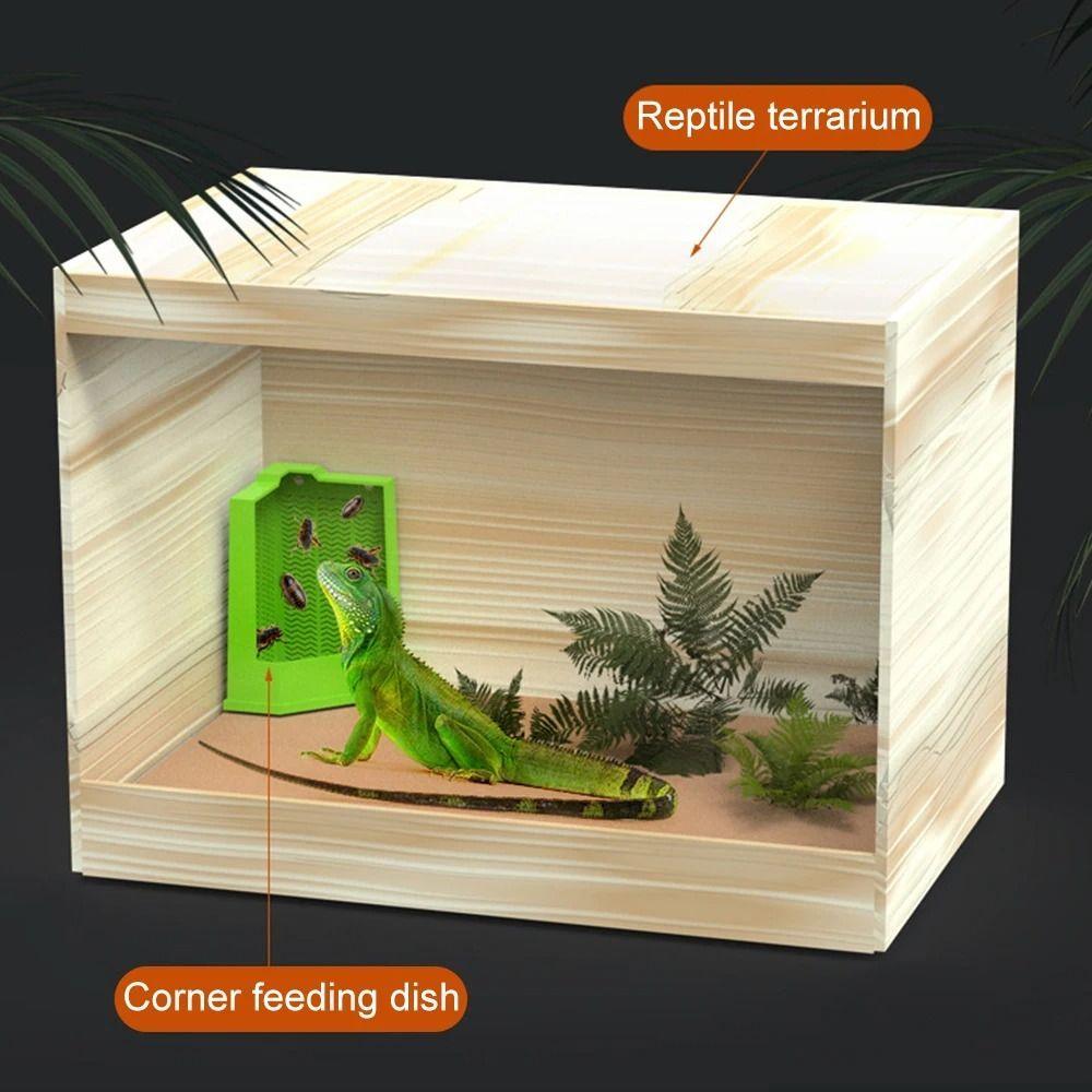 Aufhängbares Design Reptilien-Futter Napf Kunststoff Eidechsen Futter Schale Lebend-Insekten Schale Käfer Beute Fütterung