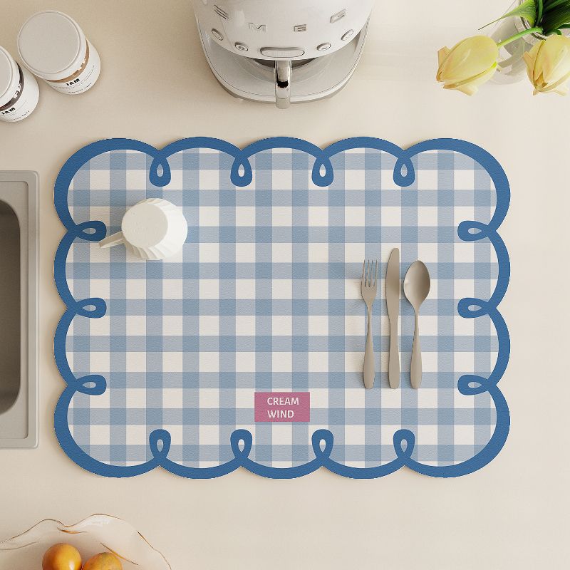 Space-saving Fresh Kitchen Drain Area Mat Diatom Mud Insulated Kitchen Tabletop Mat Moisture-wicking Quick Dry Bar Bowl Chopsticks Coffee Machine