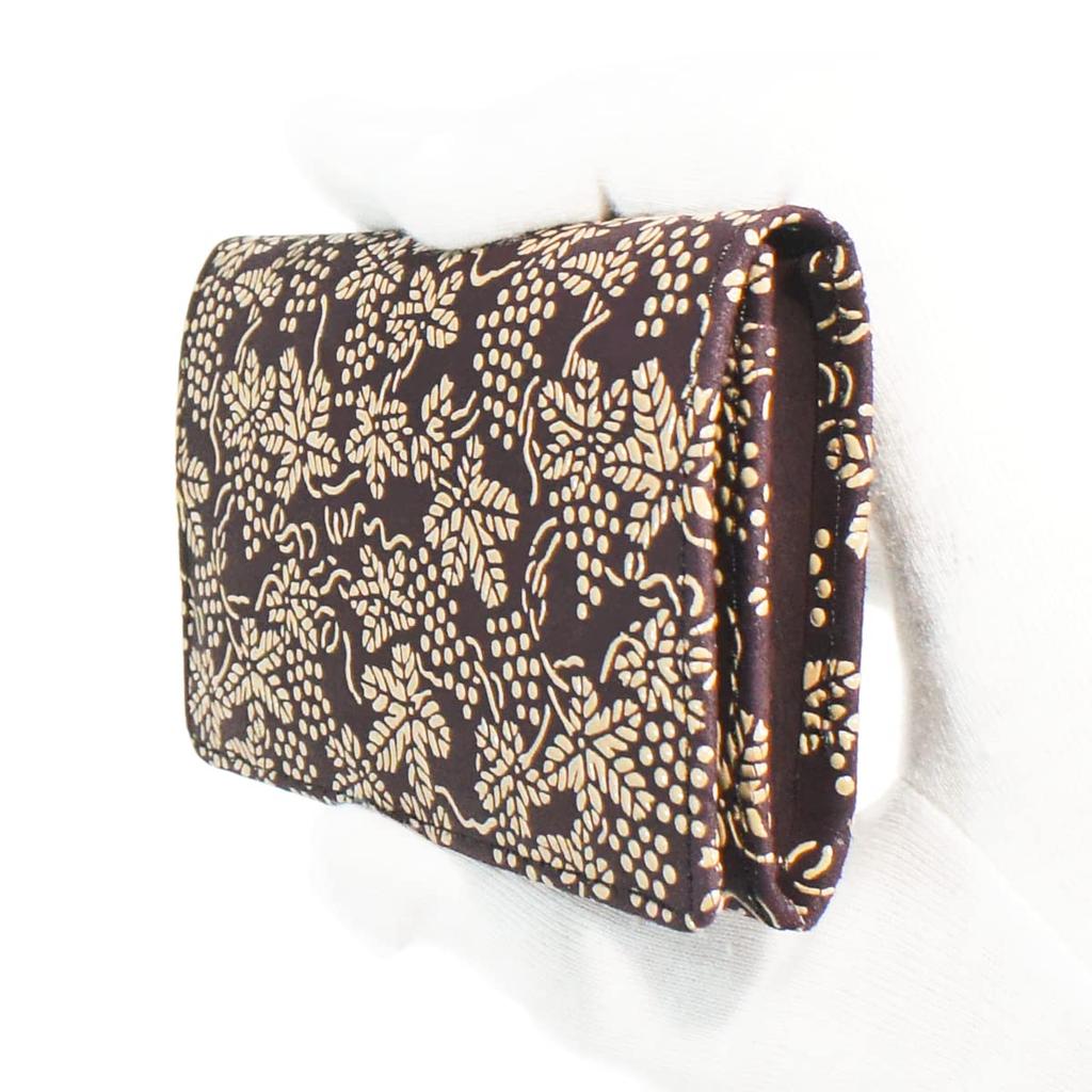 Indenya Inden Business Card Case, Large Capacity, Deerskin, Purple with White Lacquer, Grape Pattern, 2501-16-120