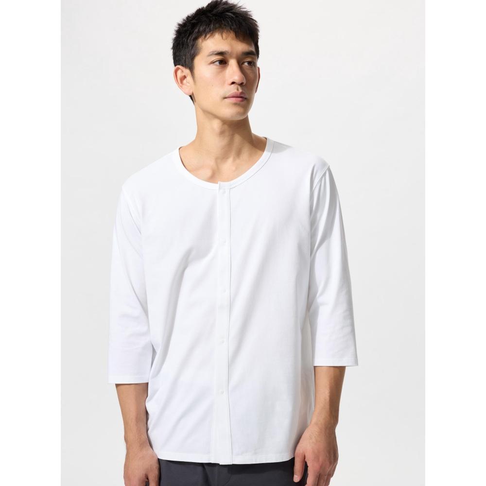 Uniqlo Japan Air RhyThm Air Crew Neck T 8 quarTer Sleeve