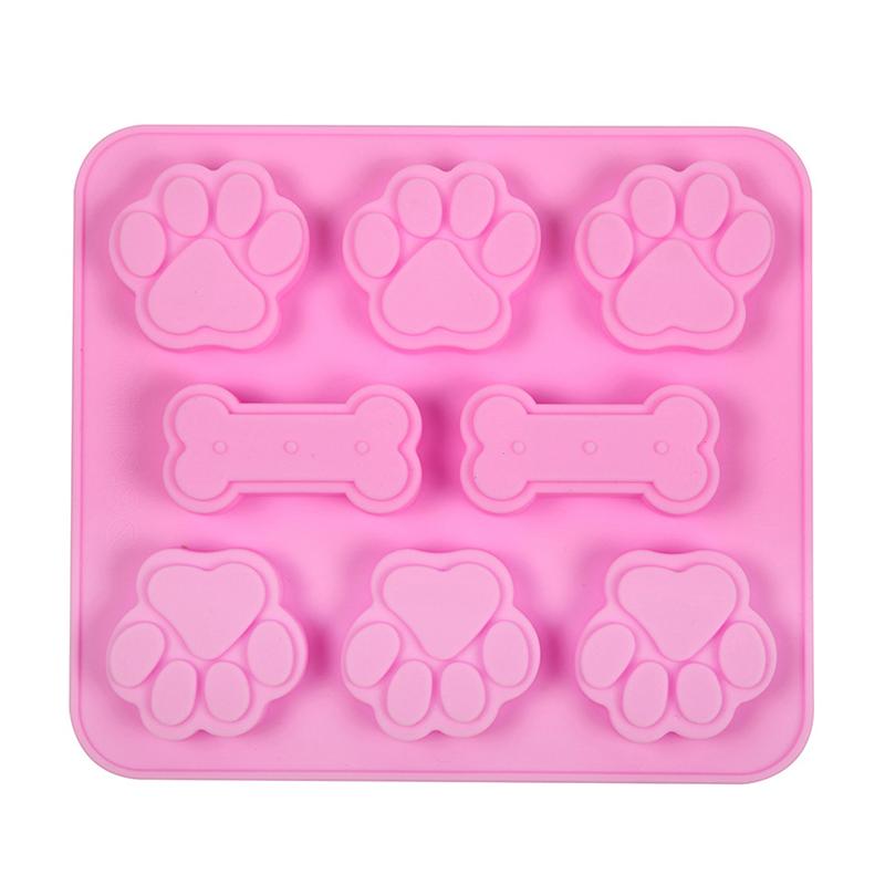 

1 шт., силиконовая форма в виде собачьей лапки, косточка, формочка для печенья, сделай сам, 3D-форма для помадки, кошачья лапка, силиконовые формы для выпечки, аксессуары для выпечки розовый