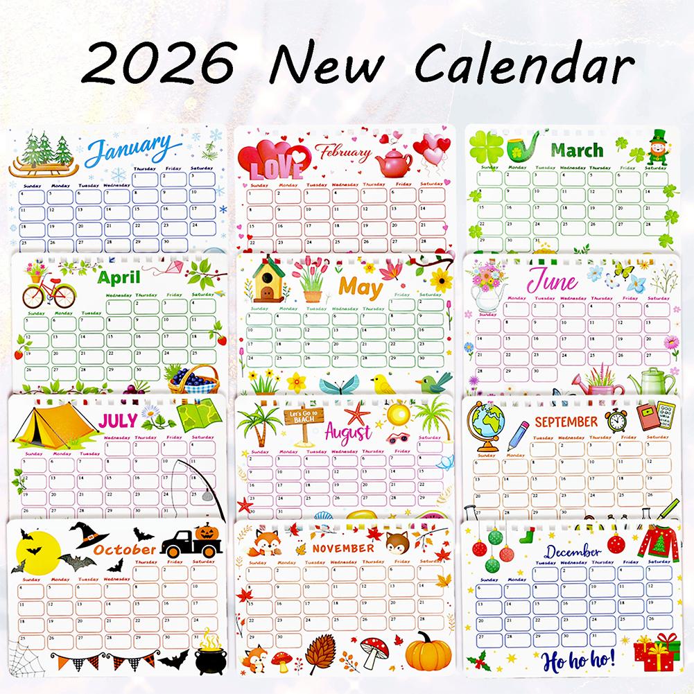 2026 Calendar DIY Diamond Painting Art Kit Diamond Painting Calendar Set Diamond Painting Kit for Home Office School Scheduling