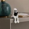 Desktop Ghost Ornament Reading Figurine with Articulated Legs, 3D Printed Sitting Statue, White Desk for Halloween Decoration Artistic