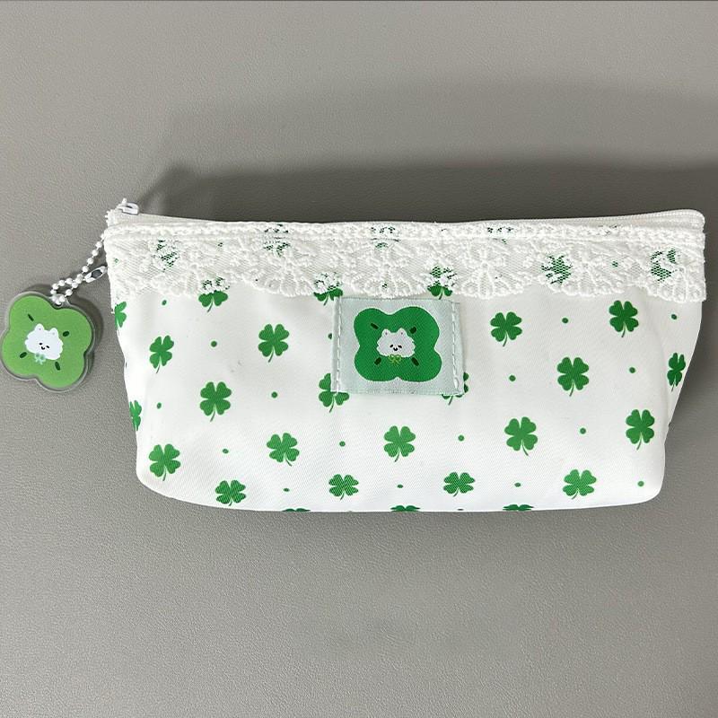 Large Capacity Red Plaid Pencil Case - Cute Design Stationery and Makeup Bag for Women
