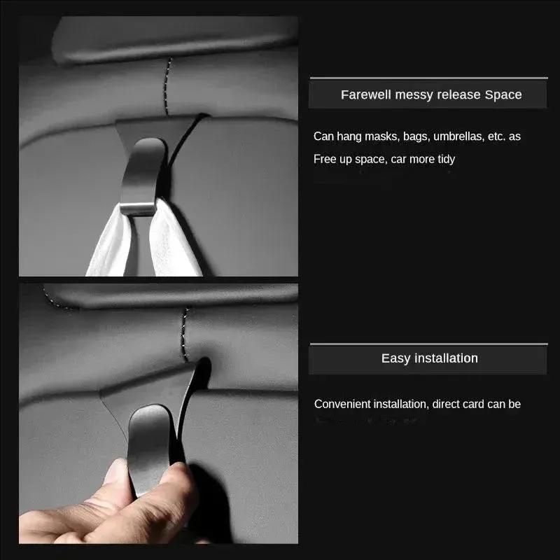 For Tesla Model X S 2025 2024 Front Seat Backrest Hook Sundries Storage Organizer Convenient Hanging Hook Interior Accessories