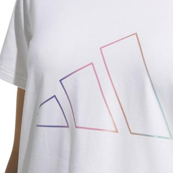 Adidas Mountain Logo Sports Short Sleeve Tee Women Tops White GP0673