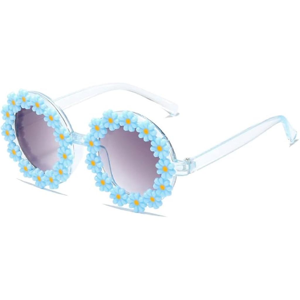 Round Flower Sunglasses for Girls Flower Shaped Cute Glasses UV 400 Protection Outdoor Beach Girl Boy