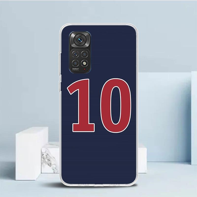 FootBall SuperStar Number C 7 10 Phone Case For Xiaomi Redmi Note 15 14 14S 13 12S 12 Pro Plus 11S 11 11T 11E 10S 10 + Soft TPU Redmi Note 15 Pro 5G